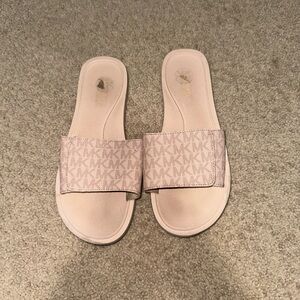 Michael Kors Light Pink Logo Slide Sandals